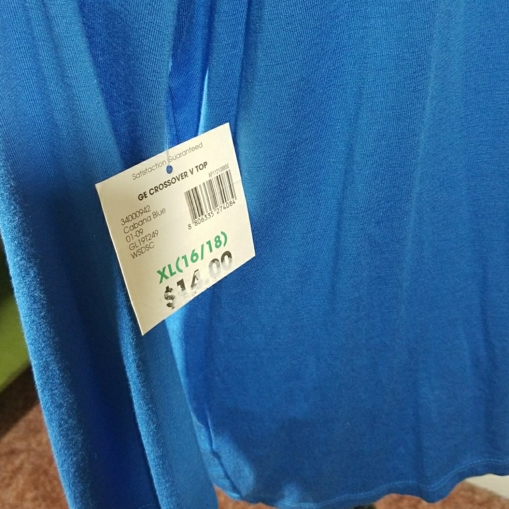 GEGRGE surplice blue top. Size XL - Picture 6 of 7